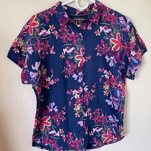 Tommy Bahama Floral linen blouse-Size M